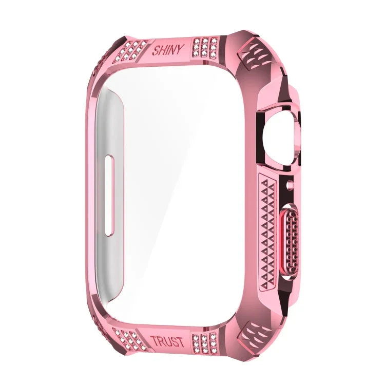 마름모 벨트 드릴 + 강화 필름 일체형 케이스, Apple Watch 시리즈 9 / 8 / 7 41mm용, Apple Watch 시리즈 9 / 8 / 7 45mm용