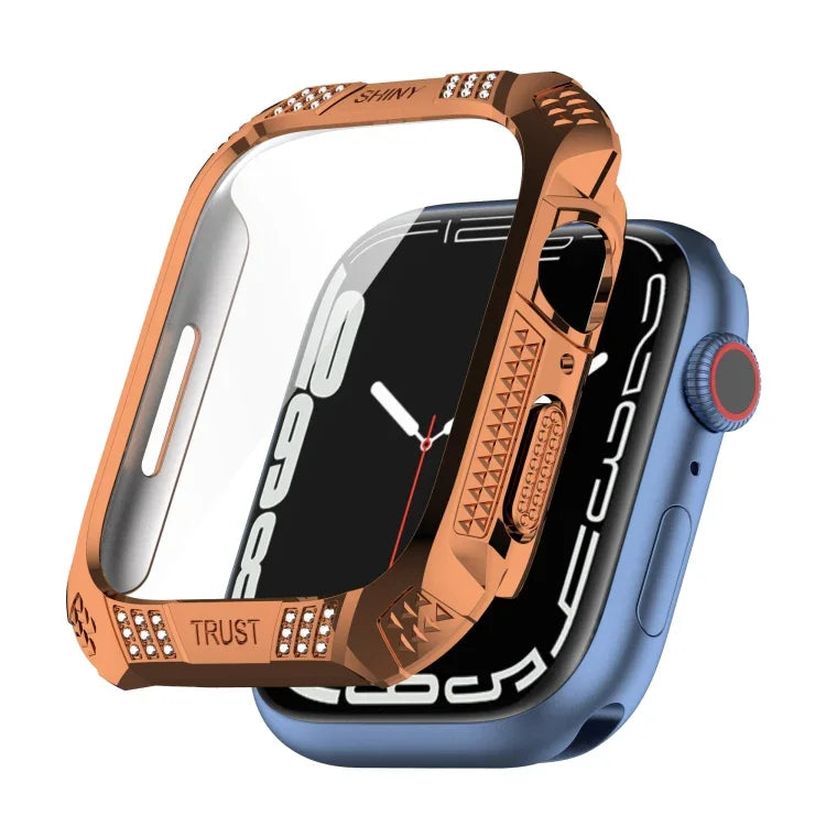 마름모 벨트 드릴 + 강화 필름 일체형 케이스, Apple Watch 시리즈 9 / 8 / 7 41mm용, Apple Watch 시리즈 9 / 8 / 7 45mm용