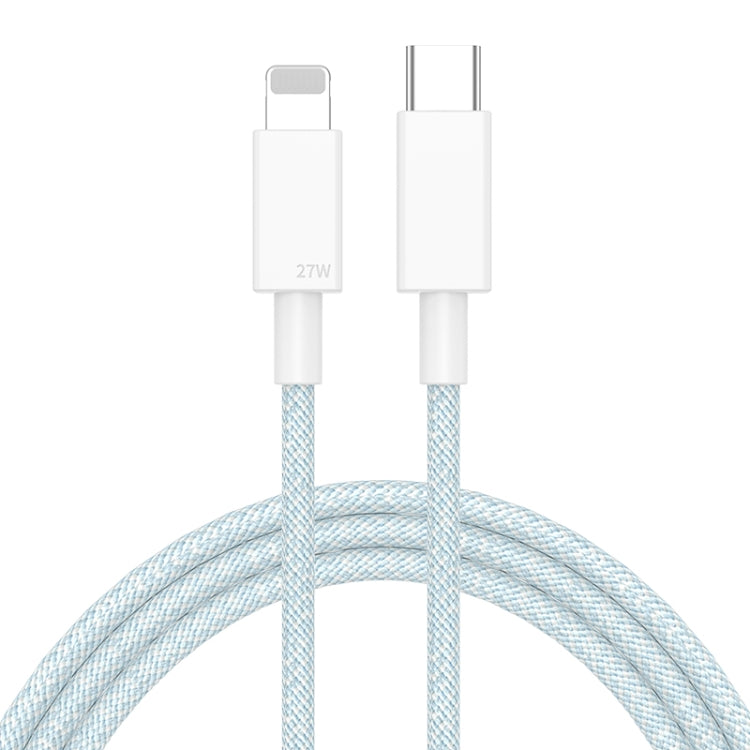 27W PD USB-C / Type-C to 8 핀 고속 충전 브레이디드 데이터 케이블, 케이블 길이: 1m, 27W