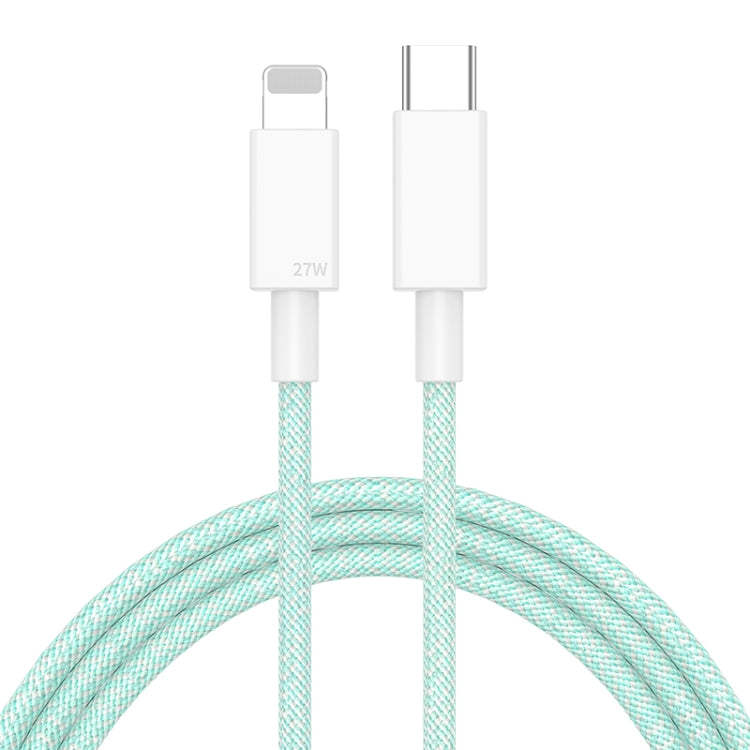 27W PD USB-C / Type-C to 8 핀 고속 충전 브레이디드 데이터 케이블, 케이블 길이: 1m, 27W
