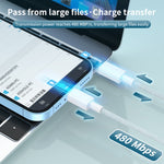 27W PD USB-C / Type-C to 8 핀 고속 충전 브레이디드 데이터 케이블, 케이블 길이: 1m, 27W