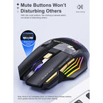 iMICE GW-X7 2.4G + 블루투스 듀얼 모드 7버튼 무소음 충전식 무선 게이밍 마우스 컬러풀 RGB 조명, GW-X7 2.4G + 블루투스