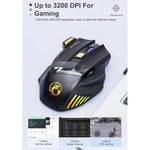 iMICE GW-X7 2.4G + 블루투스 듀얼 모드 7버튼 무소음 충전식 무선 게이밍 마우스 컬러풀 RGB 조명, GW-X7 2.4G + 블루투스