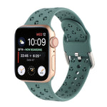 Hollow Out Silicone Watchband For Apple Watch Series, 7 41mm / 6&SE&5&4 40mm / 3&2&1 38mm, 7 45mm / 6&SE&5&4 44mm / 3&2&1 42mm