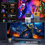T400 100인치 스크린 3000 루멘 LED 미니 프로젝터, 기본 에디션, 유럽 플러그, 기본 에디션, 미국 플러그, 기본 에디션, 영국 플러그, 기본 에디션, 호주 플러그