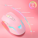 ONIKUMA CW905 2.4G RGB 조명 무선 마우스, CW905 무선 마우스(검정), CW905 무선 마우스(분홍), CW905 무선 마우스(회백)