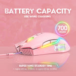 ONIKUMA CW905 2.4G RGB 조명 무선 마우스, CW905 무선 마우스(검정), CW905 무선 마우스(분홍), CW905 무선 마우스(회백)