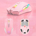 ONIKUMA CW905 2.4G RGB 조명 무선 마우스, CW905 무선 마우스(검정), CW905 무선 마우스(분홍), CW905 무선 마우스(회백)