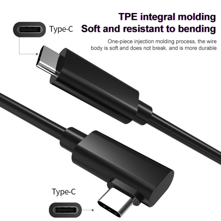 USB 3.2 Gen1 Type-C to USB 3.2 Gen1 Type-C 단일 엘보 VR 링크 케이블 Oculus Quest 1 / 2용, 3m 단일 엘보