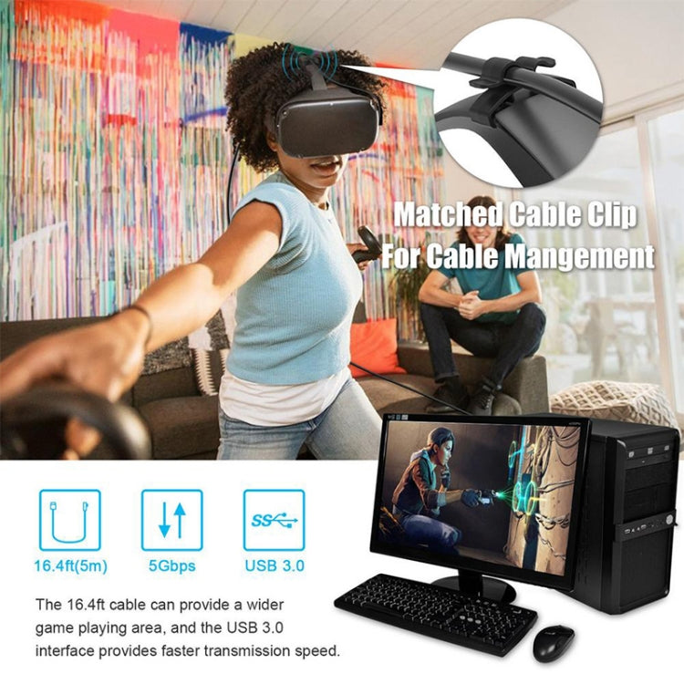 USB 3.2 Gen1 Type-C to USB 3.2 Gen1 Type-C 단일 엘보 VR 링크 케이블 Oculus Quest 1 / 2용, 3m 단일 엘보