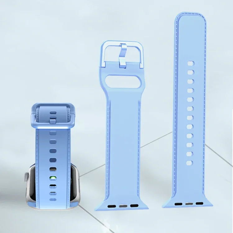 실리콘 스티칭 시계줄, 애플 워치 시리즈 7 41mm / 6&SE&5&4 40mm / 3&2&1 38mm, 7 45mm / 6&SE&5&4 44mm / 3&2&1 42mm용
