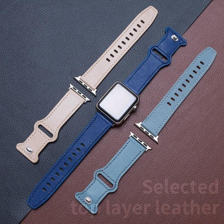 버터플라이 버클 소가죽 시계줄, 애플 워치 시리즈 7 41mm / 6&SE&5&4 40mm / 3&2&1 38mm, 7 45mm / 6&SE&5&4 44mm / 3&2&1 42mm용