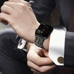 Genuine Leather Male Style Watchband For Apple Watch Series, 7 41mm / 6&SE&5&4 40mm / 3&2&1 38mm, 7 45mm / 6&SE&5&4 44mm / 3&2&1 42mm