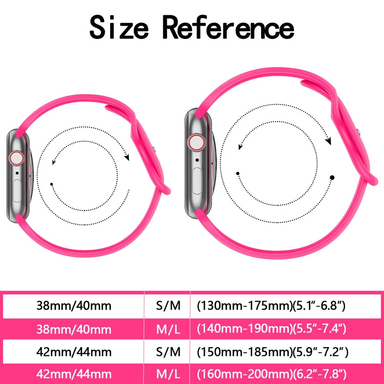버터플라이 버클 실리콘 시계줄, 사이즈: S 애플 워치 시리즈용, 7 41mm / 6&SE&5&4 40mm / 3&2&1 38mm
