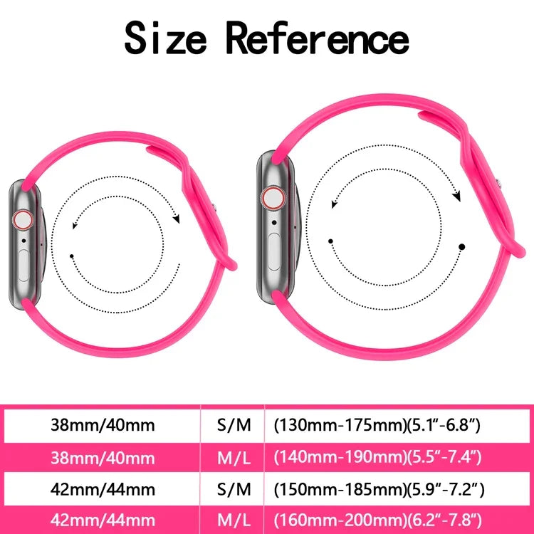 애플 워치 시리즈용 나비 버클 실리콘 시계줄, 사이즈: S, 7 45mm / 6&SE&5&4 44mm / 3&2&1 42mm
