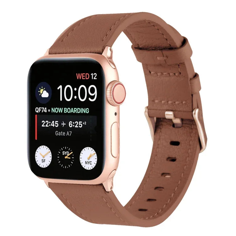애플 워치 시리즈용 스몰 허리 천연 가죽 시계줄, 7 41mm / 6&SE&5&4 40mm / 3&2&1 38mm, 7 45mm / 6&SE&5&4 44mm / 3&2&1 42mm