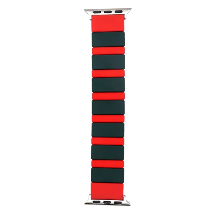 애플 워치 시리즈용 실리콘 스플라이싱 시계줄, 7 41mm / 6&SE&5&4 40mm / 3&2&1 38mm, 7 45mm / 6&SE&5&4 44mm / 3&2&1 42mm