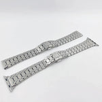 애플 워치 시리즈용 오크 3줄 메탈 시계줄, 7 41mm / 6&SE&5&4 40mm / 3&2&1 38mm, 7 45mm / 6&SE&5&4 44mm / 3&2&1 42mm