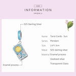 S925 스털링 실버 타로 태양 펜던트 DIY 팔찌 목걸이 액세서리, 타로 태양