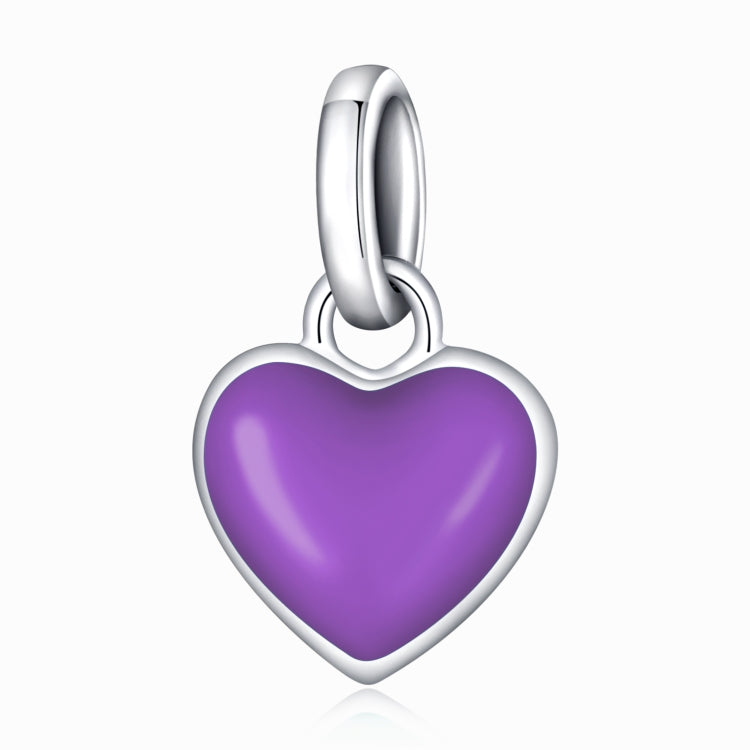 S925 Sterling Silver Heart Pendant DIY Bracelet Necklace Accessories, Heart Pendant (Yellow), Heart Pendant (Blue), Heart Pendant (Pink), Heart Pendant (Purple)