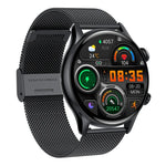 HK8Pro 1.36인치 AMOLED 스크린 스틸 스트랩 스마트워치, NFC 기능 / 혈중 산소 모니터링 지원, 스틸 스트랩(블랙), 스틸 스트랩(골드), 스틸 스트랩(실버)