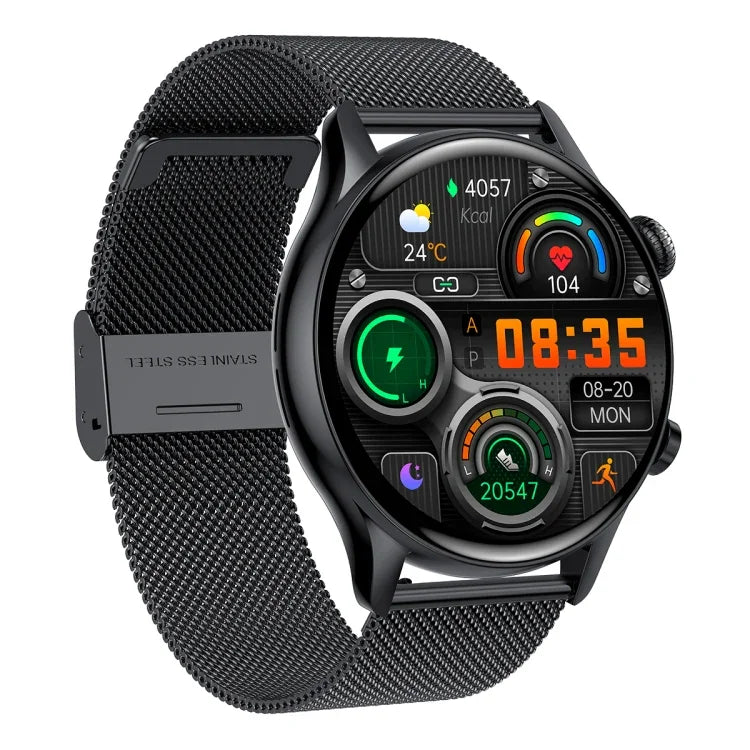 HK8Pro 1.36인치 AMOLED 스크린 스틸 스트랩 스마트워치, NFC 기능 / 혈중 산소 모니터링 지원, 스틸 스트랩(블랙), 스틸 스트랩(골드), 스틸 스트랩(실버)