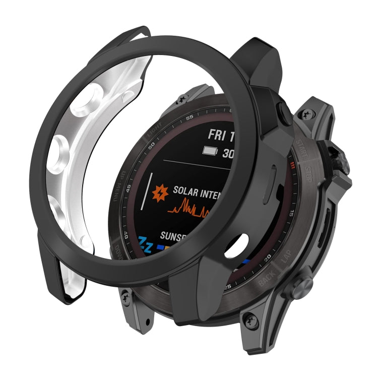 TPU Half-pack Hollowed Electroplating Watch Case, For Garmin Fenix 7S, For Garmin Fenix 7X, For Garmin Fenix 7
