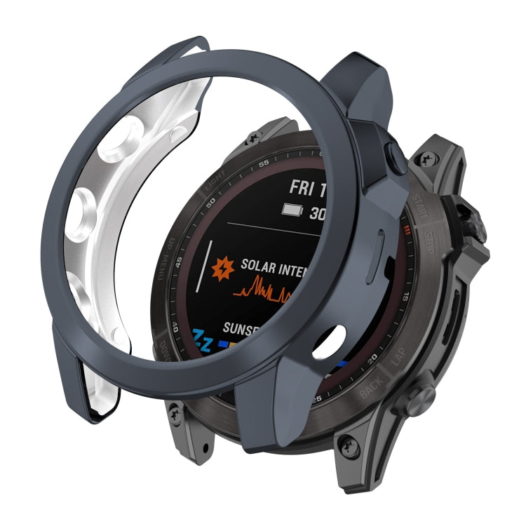 TPU Half-pack Hollowed Electroplating Watch Case, For Garmin Fenix 7S, For Garmin Fenix 7X, For Garmin Fenix 7