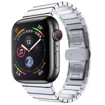 원비즈 스틸 버터플라이 버클 시계줄, 애플 워치 시리즈용, 애플 워치 시리즈 8&7 41mm용, 애플 워치 울트라 49mm / 시리즈 8&7 45mm용, 7 41mm / 6&SE&5&4 40mm / 3&2&1 38mm, 7 45mm / 6&SE&5&4 44mm / 3&2&1 42mm