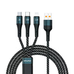 awei CL-972 Type-C / USB-C + 8핀 + 마이크로 USB 3-in-1 고속 충전 데이터 케이블, 길이: 1.2m
