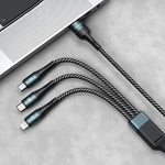 awei CL-972 Type-C / USB-C + 8핀 + 마이크로 USB 3-in-1 고속 충전 데이터 케이블, 길이: 1.2m