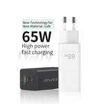 awei PD9 65W GaN 고속 충전 여행용 충전기, EU 플러그
