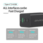 awei PD9 65W GaN 고속 충전 여행용 충전기, EU 플러그