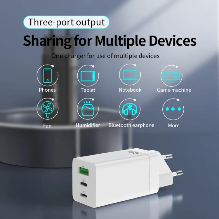 awei PD9 65W GaN 고속 충전 여행용 충전기, EU 플러그