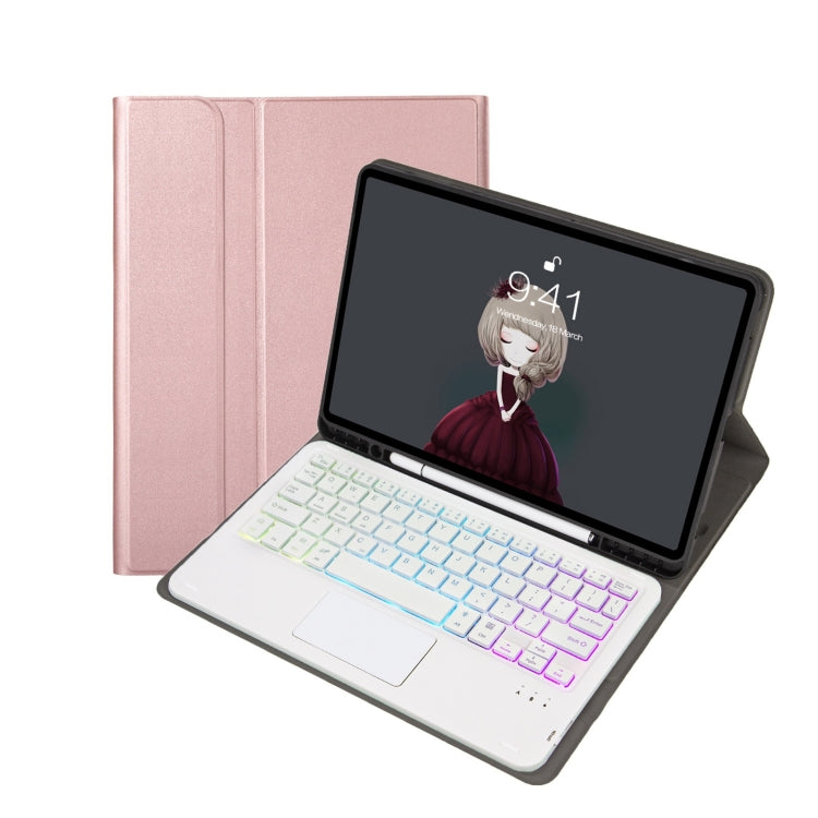 A07B-AS 양가죽 펜 슬롯 터치패드 블루투스 키보드 가죽 태블릿 케이스, iPad 9.7 2018&2017 / Pro 9.7 / Air 2용, iPad 10.2 2021&2020&2019/Air 2019/Pro 10.5용, iPad Air 11 2025 / 2024 / Air 2022&2020 / Pro 11 2021&2020&2018용