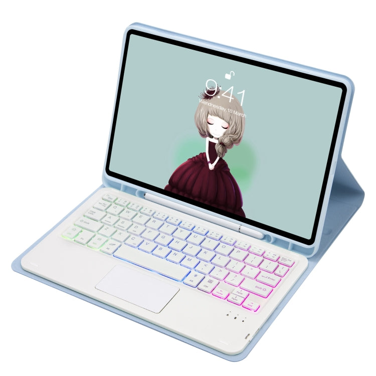 T07B-AS 스킨 느낌 펜 슬롯 터치패드 블루투스 키보드 가죽 태블릿 케이스, iPad 9.7 2018&2017 / Pro 9.7 / Air 2용, iPad 10.2 2021&2020&2019/Air 2019/Pro 10.5용, iPad Air 11 2025 / 2024 / Pro 11 2021&2020&2018용