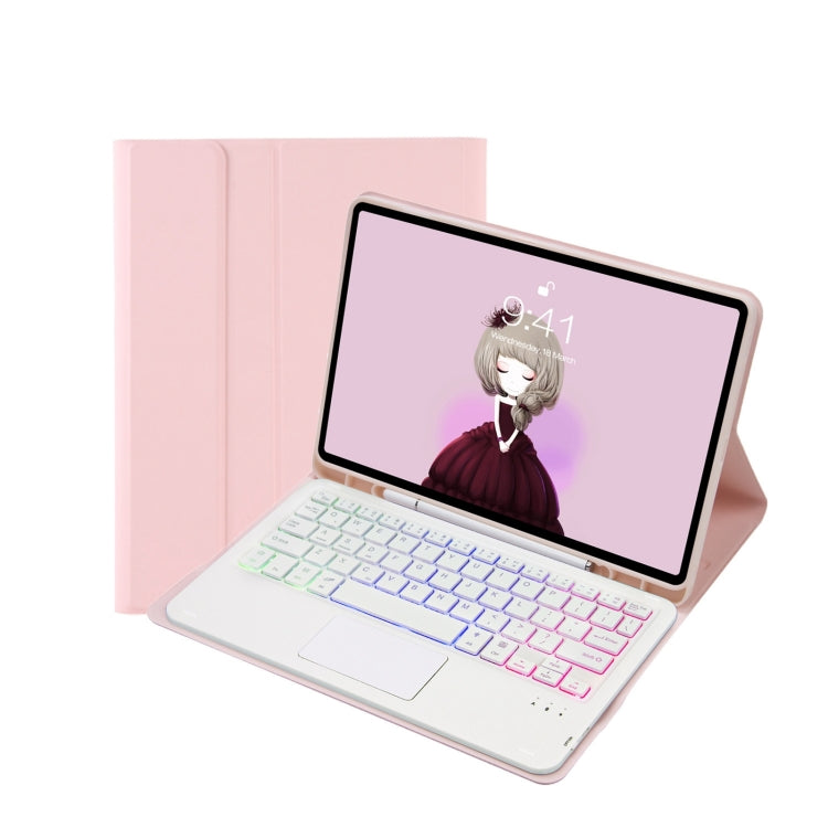 T07B-AS 스킨 느낌 펜 슬롯 터치패드 블루투스 키보드 가죽 태블릿 케이스, iPad 9.7 2018&2017 / Pro 9.7 / Air 2용, iPad 10.2 2021&2020&2019/Air 2019/Pro 10.5용, iPad Air 11 2025 / 2024 / Pro 11 2021&2020&2018용