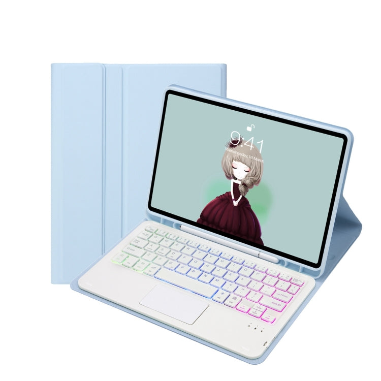 T07B-AS 스킨 느낌 펜 슬롯 터치패드 블루투스 키보드 가죽 태블릿 케이스, iPad 9.7 2018&2017 / Pro 9.7 / Air 2용, iPad 10.2 2021&2020&2019/Air 2019/Pro 10.5용, iPad Air 11 2025 / 2024 / Pro 11 2021&2020&2018용