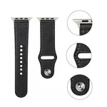 네일 실버 버클 가죽 시계줄, 애플 워치 시리즈용, 7 41mm / 6&SE&5&4 40mm / 3&2&1 38mm, 7 45mm / 6&SE&5&4 44mm / 3&2&1 42mm