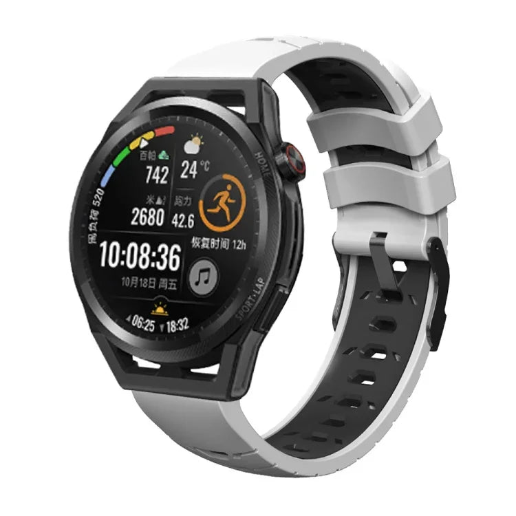Trapezoidal Three-row Hole Silicone Watch Band, For Samsung Galaxy Watch 4 / Watch4 Classic, For Samsung Galaxy Watch 42mm, For Samsung Galaxy Watch 46mm, For Samsung Galaxy Watch Active
