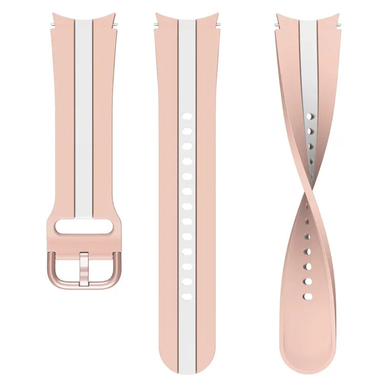 삼성 갤럭시 워치4 40/44mm / 워치4 클래식 42/46mm용 세로 3줄 투톤 실리콘 시계줄