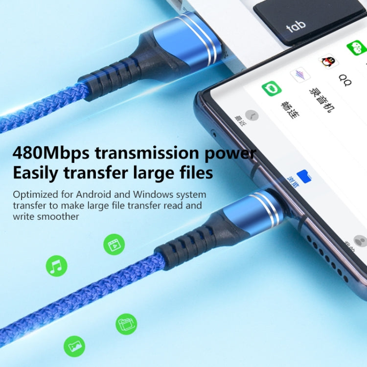 6A 직조 스타일 USB 충전 케이블, 케이블 길이: 1m, USB-C / Type-C, 마이크로 USB, 8핀