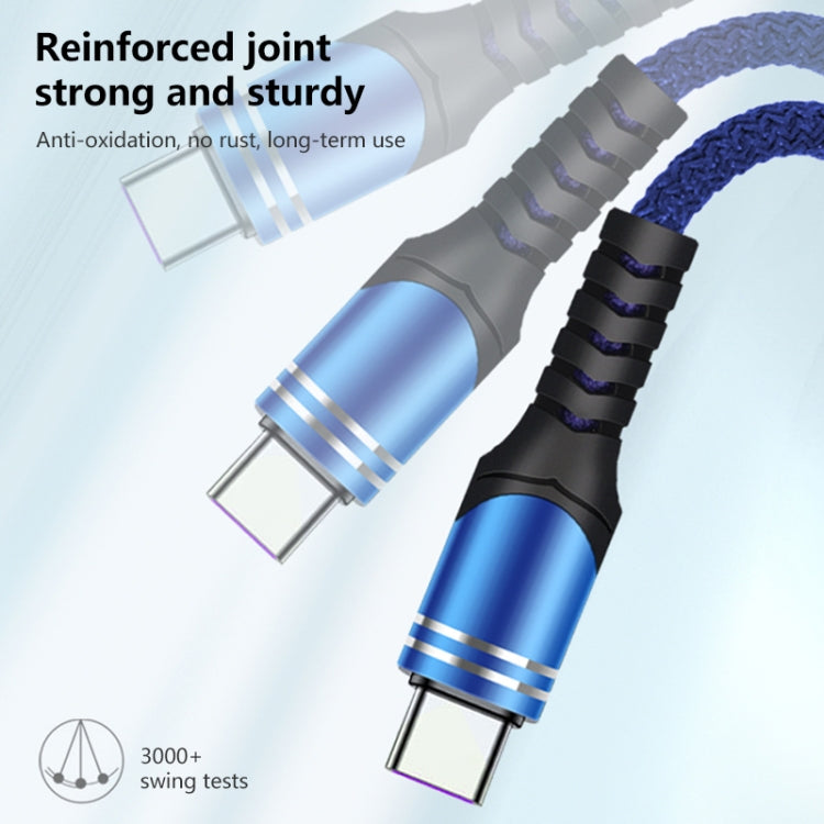 6A 직조 스타일 USB 충전 케이블, 케이블 길이: 1m, USB-C / Type-C, 마이크로 USB, 8핀