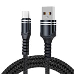 6A 직조 스타일 USB 충전 케이블, 케이블 길이: 1m, USB-C / Type-C, 마이크로 USB, 8핀