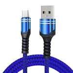 6A 직조 스타일 USB 충전 케이블, 케이블 길이: 1m, USB-C / Type-C, 마이크로 USB, 8핀