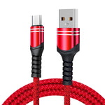 6A 직조 스타일 USB 충전 케이블, 케이블 길이: 1m, USB-C / Type-C, 마이크로 USB, 8핀