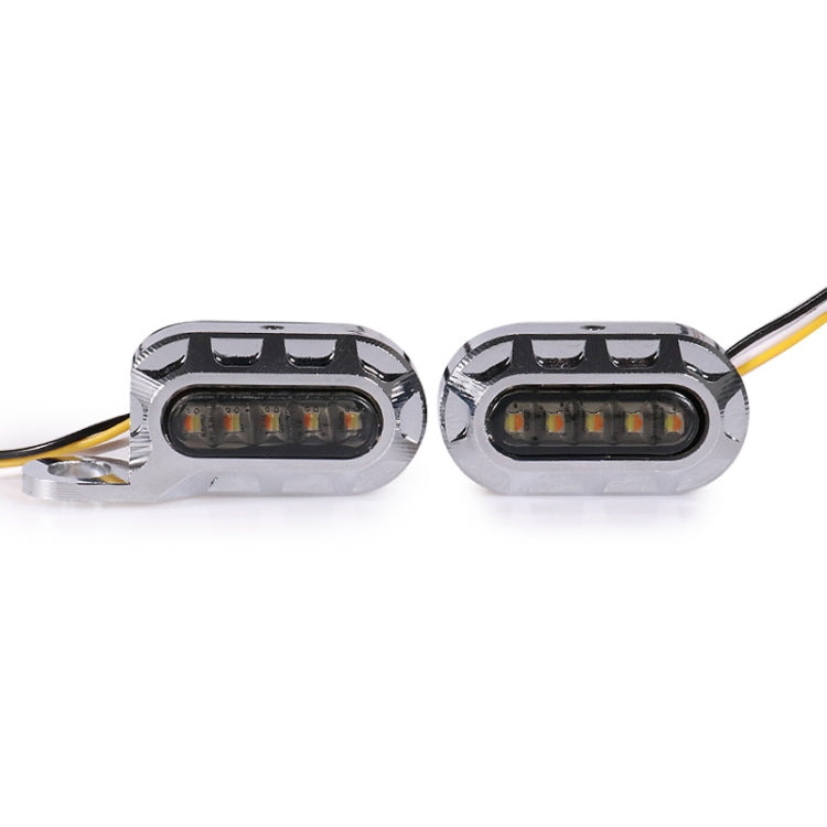 HP-Z058 Motorcycle Modified Rearview Mirror LED Turn Signal Light for Harley Sportsters XL 883 / 1200, For Honda / Yamaha / Kawasaki-Black White, Black, Electroplating White, Electroplating Black