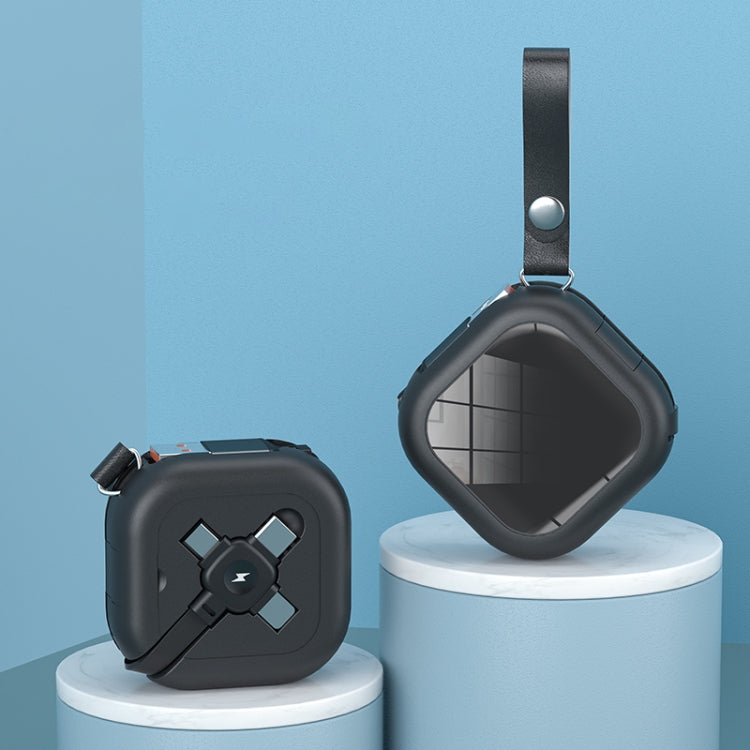 3-in-1 USB to 8핀 + 마이크로 USB + USB-C / Type-C 텔레스코픽 충전 케이블, 휴대폰 홀더 포함