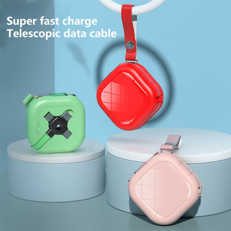 3-in-1 USB to 8핀 + 마이크로 USB + USB-C / Type-C 텔레스코픽 충전 케이블, 휴대폰 홀더 포함