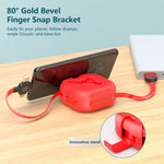 3-in-1 USB to 8핀 + 마이크로 USB + USB-C / Type-C 텔레스코픽 충전 케이블, 휴대폰 홀더 포함